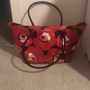 Authentic Kate Spade Floral Leather Bag - Like New